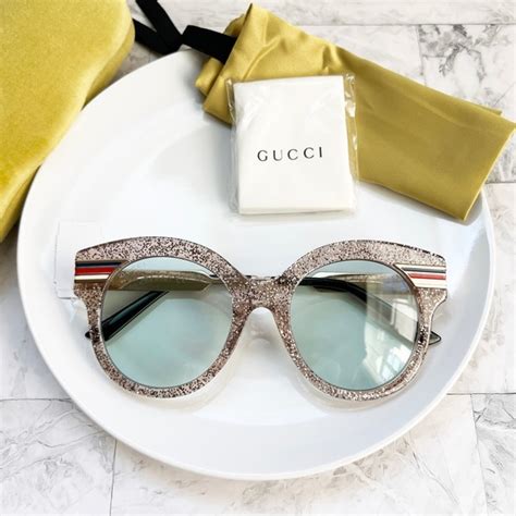 gucci 52mm glitter sunglasses|white Gucci sunglasses women.